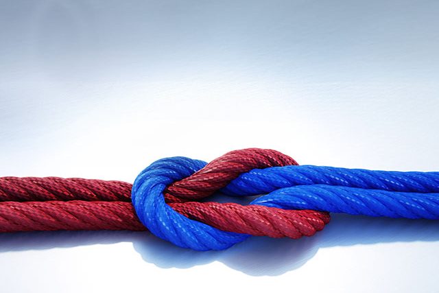 two ropes in a bow knot