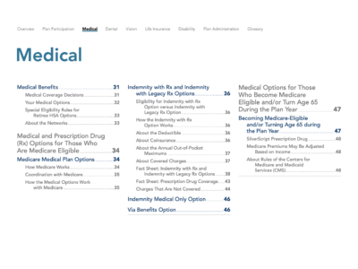 Retiree SPD medical page